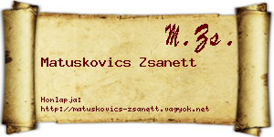 Matuskovics Zsanett névjegykártya